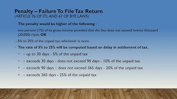 Delay fine and penalty as per Saudi Tax Regulations. #KSA_Tax; #Saudi_Tax; #delay_fine