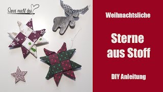 Weihnachtsstern aus Stoff I Stern Ornament Baumschmuck I Nähanleitung I Sanni macht das