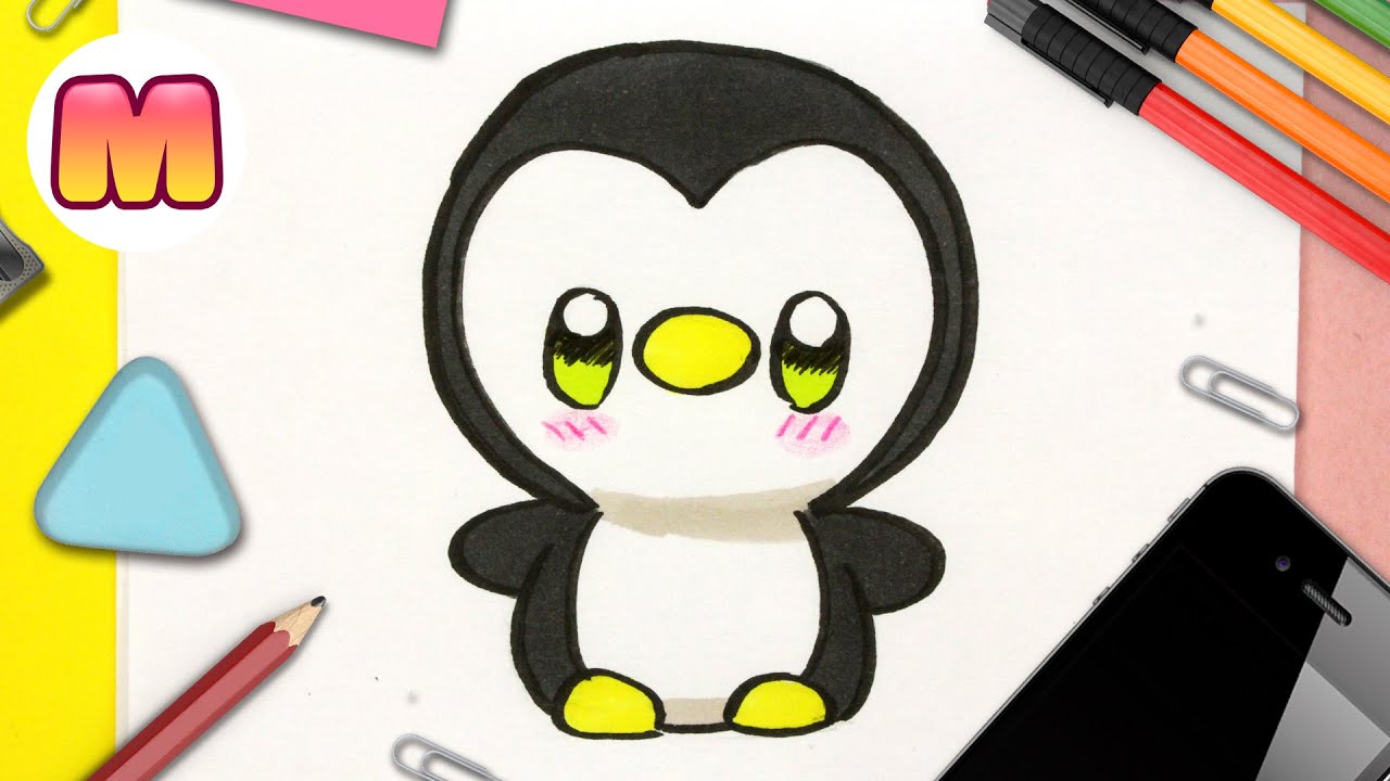 COMO DIBUJAR UN PINGÜINO KAWAII PASO A PASO - Dibujando un pingüino - Como  dibujar animales kawaii - thptnganamst.edu.vn