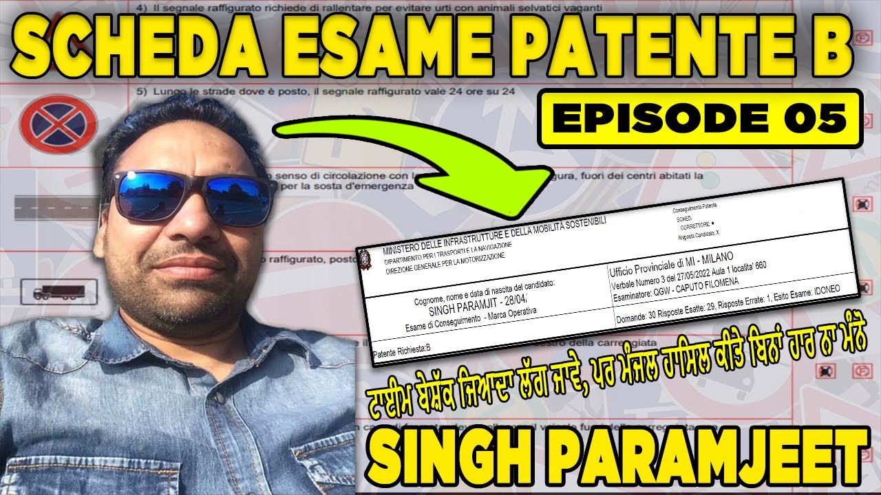Live Class Student Singh Paramjeet | Scheda Esame Patente B | Episode 05