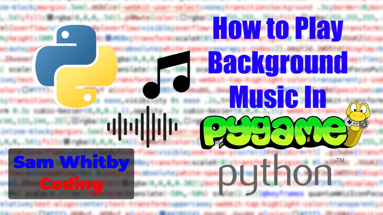 How to Play Background Music in Pygame - Python - YouTube