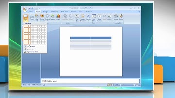 Microsoft® PowerPoint 2007: How to create and format a table on Windows® Vista?