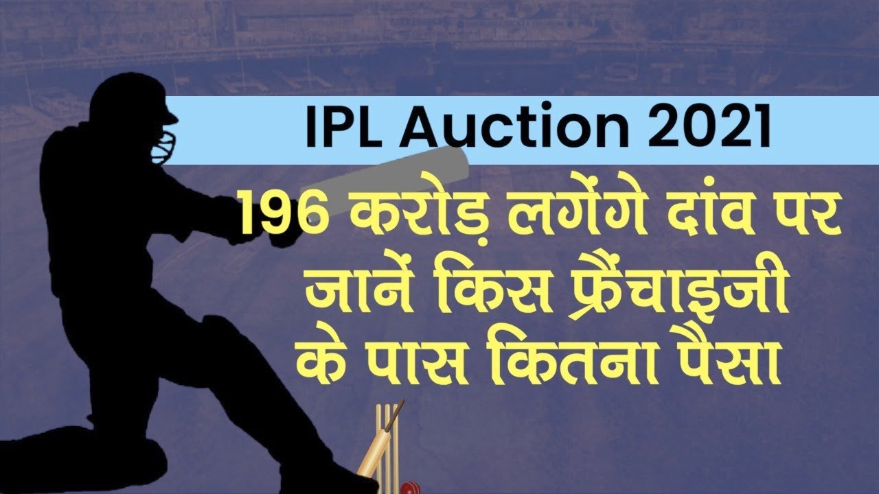 IPL Auction 2021 LIVE Streaming Know, how much money is in the purse