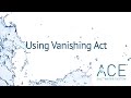 Using vanishing act with your hot spring spa ace system