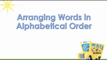 Arranging Words in Alphabetical Order