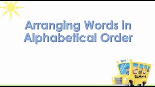 Arranging Words in Alphabetical Order
