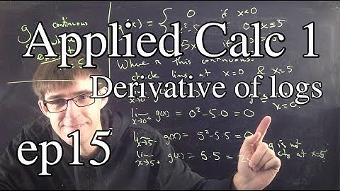 Applied Calc 1 Ep 15: Derivative of logs