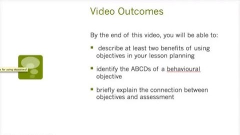 Behavioural Learning Objectives: An "ABCD" Model