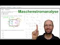 Ströme von zwei antiparallelen realen Spannungsquellen per Maschenstromanalyse bestimmen