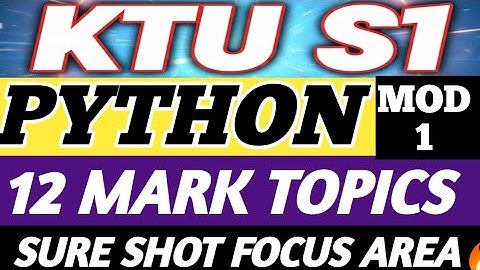✅🔴KTU ENGINEERING PYTHON SURE PASS TOPICS |ALGORITHM THINKING PYTHON KTU PREDICTION | KTU BTECH 🎯