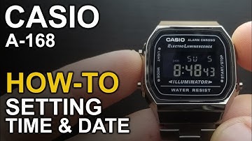 Casio A-168 - Setting time and date tutorial