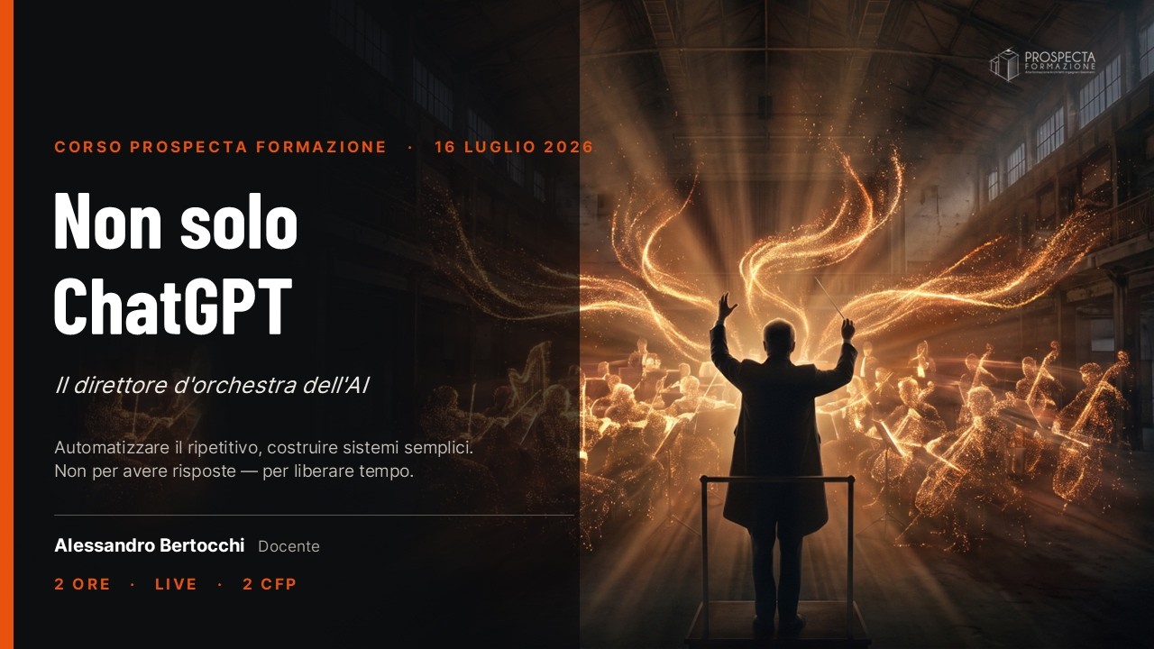Anteprima del corso Non solo ChatGPT — 16 luglio 2026
