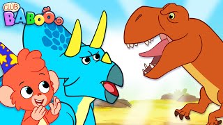 Who is stronger? The Triceratops or TRex? | Club Baboo | 1 HOUR VIDEO | Dinosaur Fight