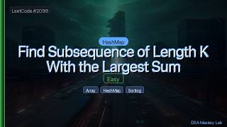 LeetCode 2099: Find Subsequence of Length K With the Largest Sum — The HashMap Trick (C#)