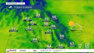 Temps in the 60s today, with increasing cloud coverage later