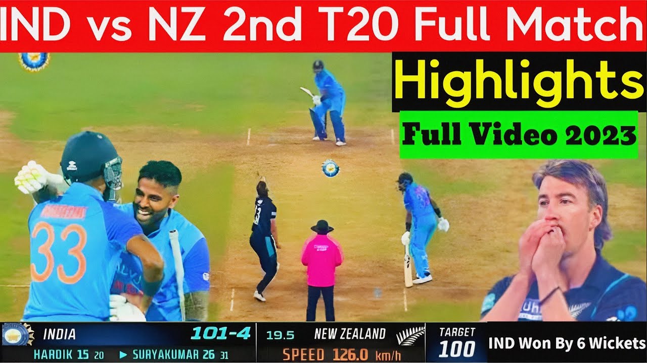 India Vs New Zealand 2nd T20 Full Match Highlights | Ind Vs Nz 2nd T20 ...