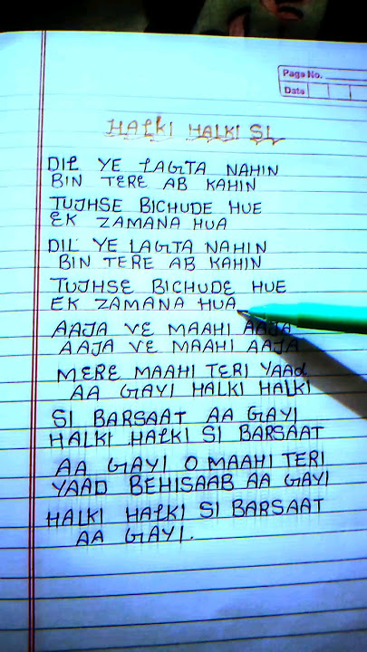 Halki halki si Barsaat aa gayi 🎶🥰 #song #music #lyrics#saaj Bhatt#treading