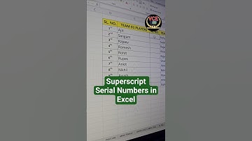 Excel me serial number me superscript order me kaise likhte hain
