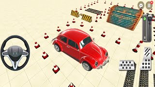 Classic Car Parking Test Simulator Driving Game | Vintage Red Car | Car Racing | Android Gameplay screenshot 5