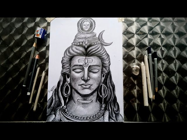 Black And White Pencil sketch of lord shiva, Size: A4 at Rs 500/paper in  Amalsad