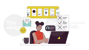 Remote worker communication line 2D animation