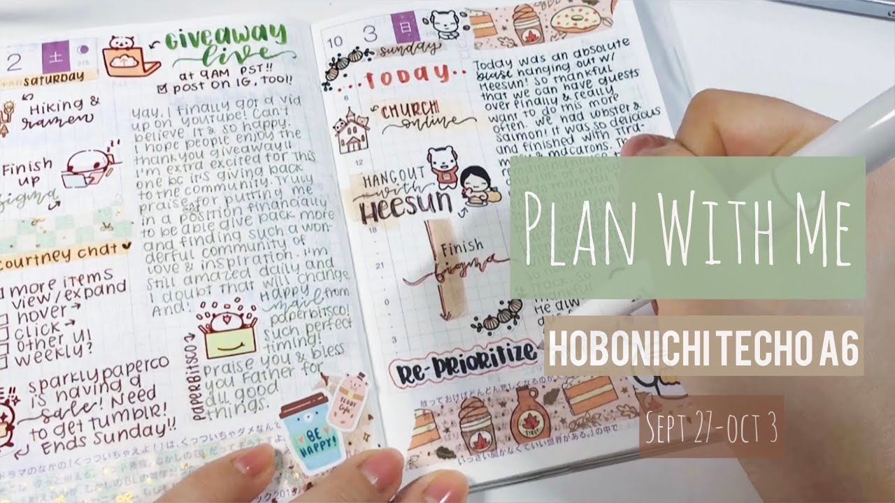 ✍🏼 Plan With Me • Hobonichi Techo A6 (Sept 27 - Oct 3)