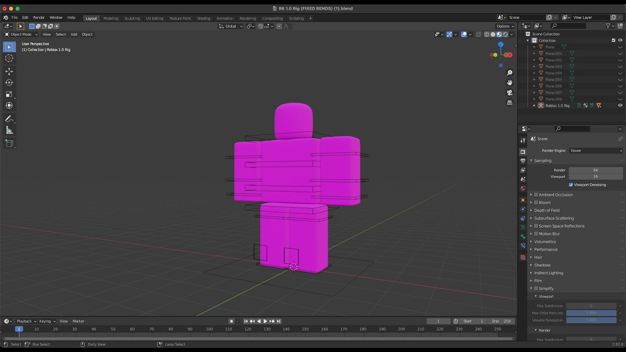 Roblox R6 Blender Rig link in desc free VR / AR / low-poly 3D