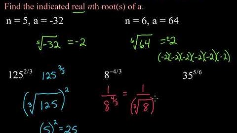 Evaluating nth Roots and Rational Exponents