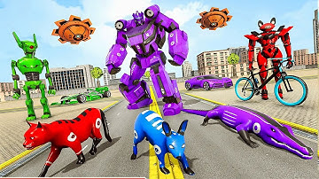 Cat Robot Car Game ^ _ ^  Crocodile Robot Bicycle Games *** android gameplay