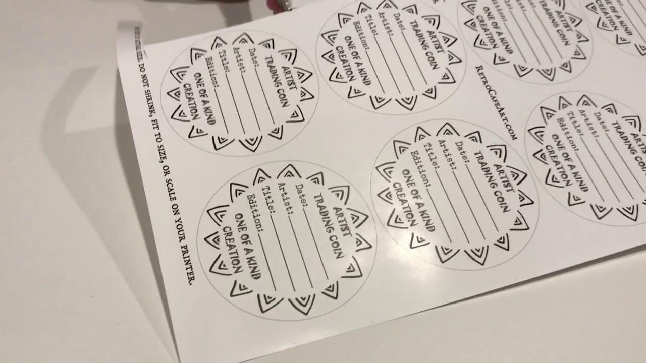 Artist Trading Coin Label Collage Sheets and Stickers at Retro Cafe Art Gallery