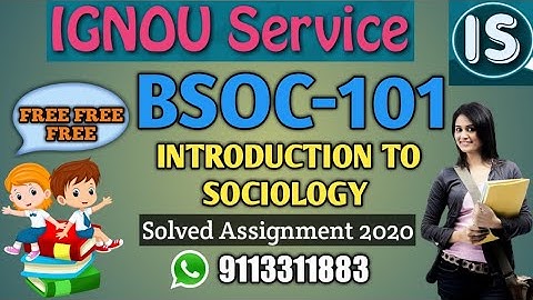 BSOC-101 Solved Assignments|English Medium| 2020
