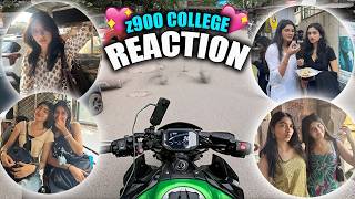 Taking My loud superbike to college😍|Kawasaki z900|public reaction#kawasakigirl #reaction#z900