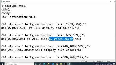 HTML HSL AND HSLA COLORS