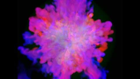 Supernova explosion: Computer simulation up to 9000 seconds