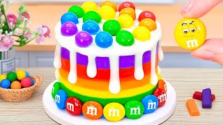 Miniature M&M Chocolate Cake 🍫🍩Satisfying Miniature Rainbow Chocolate Cake Recipe By Mini Cake Magic