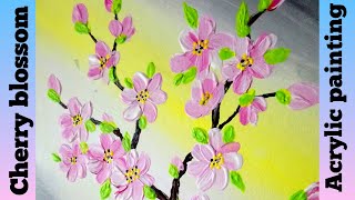 acrylic cherry painting blossom tutorial beginners