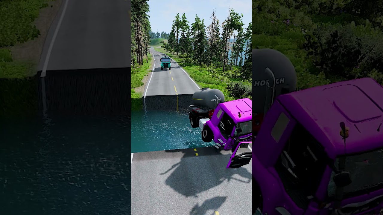 Tanker truck vs massive water pit #11 | 