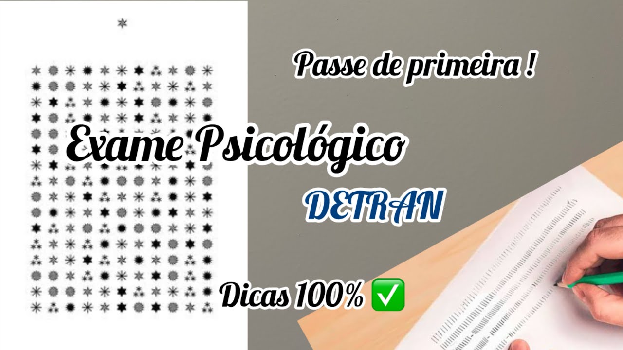 COMO PASSAR DE PRIMEIRA NO EXAME PSICOLÓGICO DO DETRAN ! - YouTube