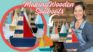 MAKING WOODEN SAILBOATS TO SELL💰 A Step by Step guide to building CRAFT sailboats out of scrap wood