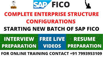 ENTERPRISE STRUCTURE COMPLETE CONFIGURATIONS, SAP FICO TRAINING IN ENGLISH AND TELUGU, SAP CO