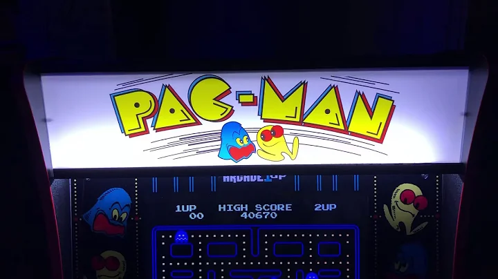 Installed lighted marquee on Arcade 1UP machines