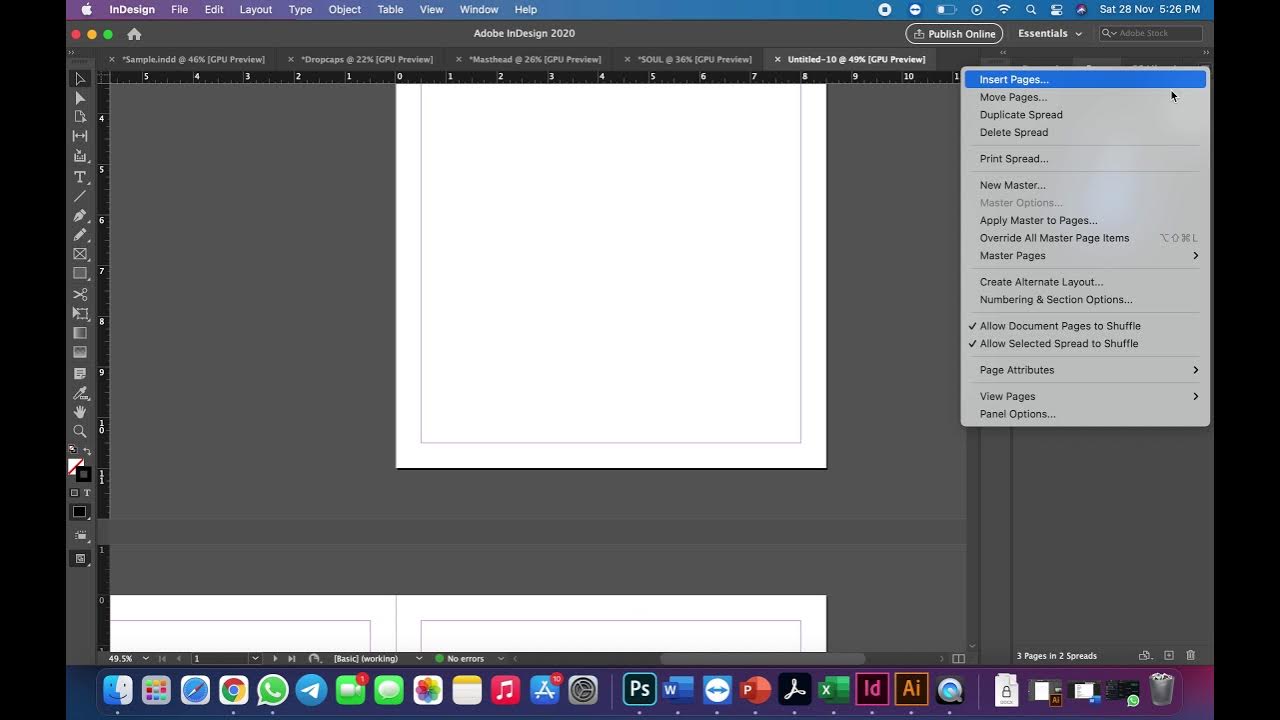 Deleting 1st Page in Indesign Layout YouTube