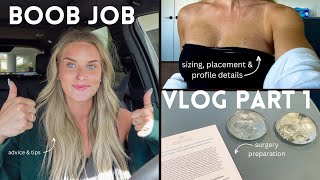 BOOB JOB VLOG PART 1 | sizing & surgery details, preparation, pre-op appointment, tips & advice