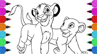 Lion King Coloring Pages | Simba and Nala Colouring Book | Walt Disney Animation