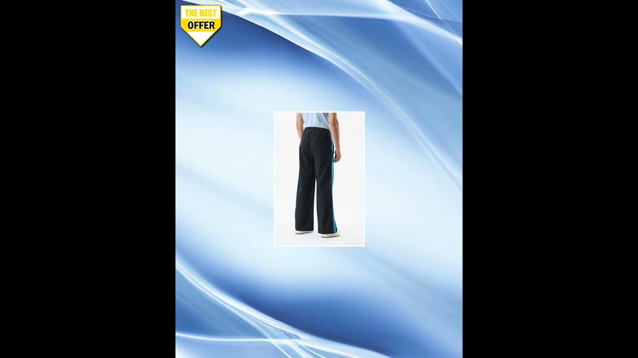 Snitch Men Track Pants | Relaxed Fit with Contrast Side Stripes & Zippered Pockets | Polyester Bl...