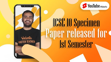 ICSE MATHS Specimen Paper 2021 for Class 10 | ICSE SEMESTER 1 Exam | #Shorts | Vedantu
