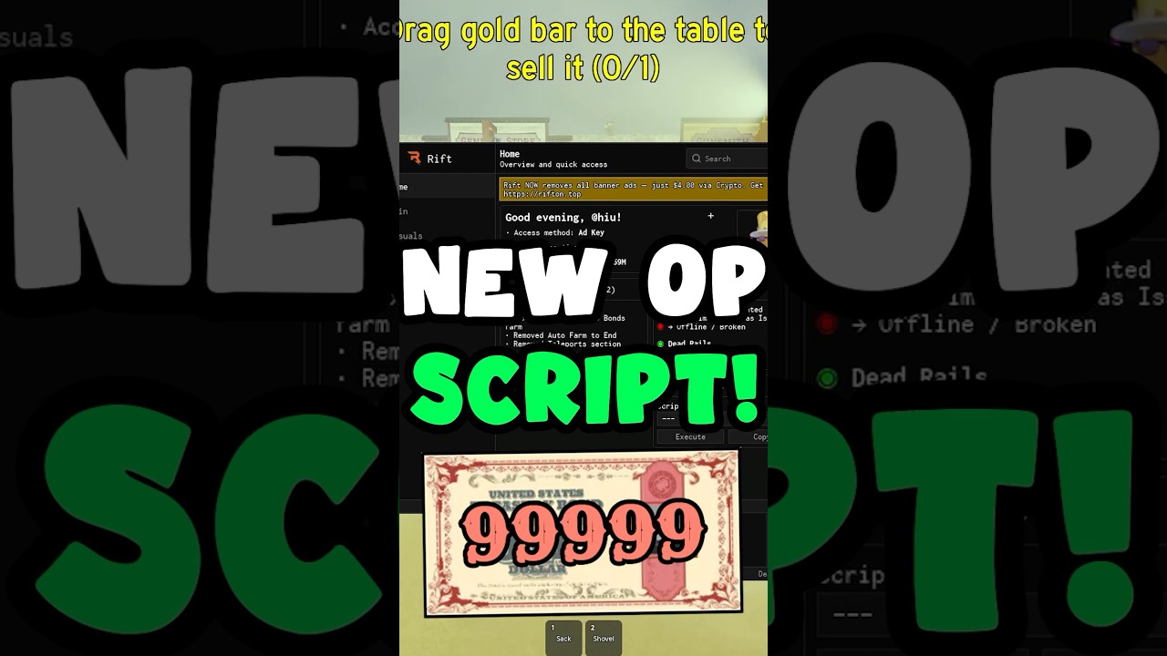 Best Dead Rails Auto BOND Script 😈 #robloxscripts