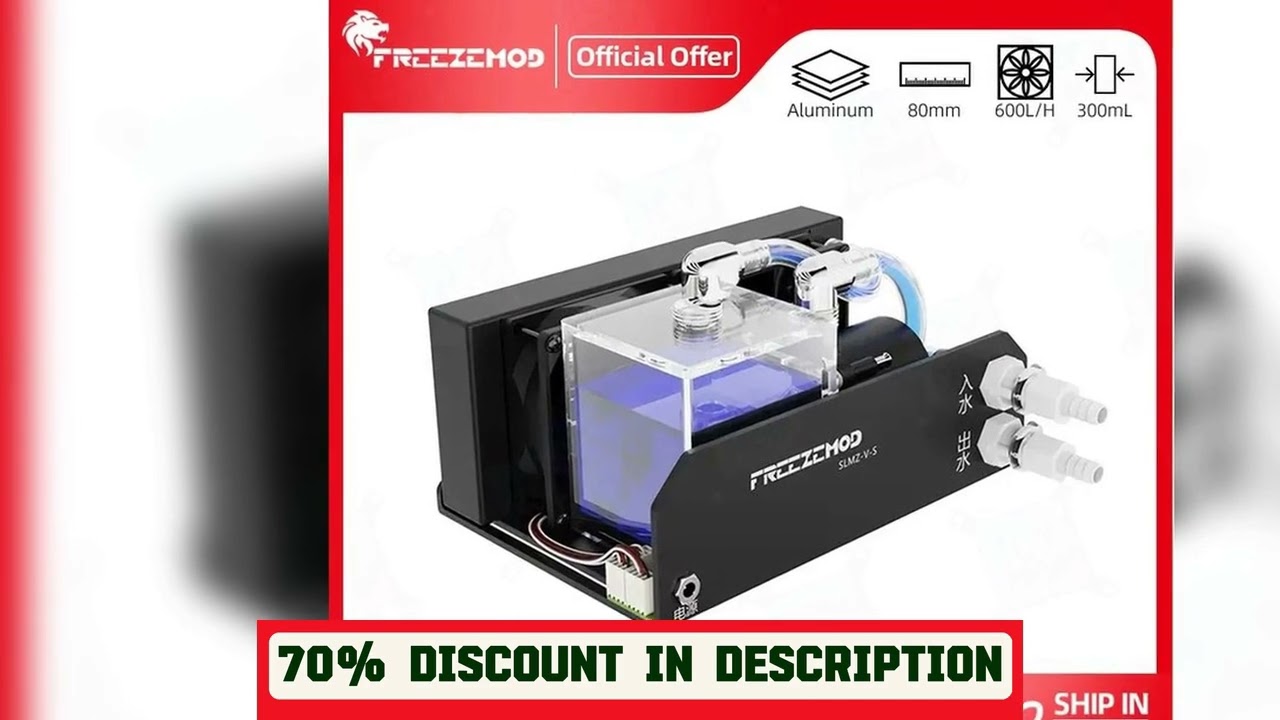 A must-have product! FREEZEMOD Laptop Liquid Cooler Kit Water Cooling Module 80mm Aluminum Heat Si