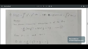 Calculus of Variations: Sturm- Liouville Boundary Value Problems