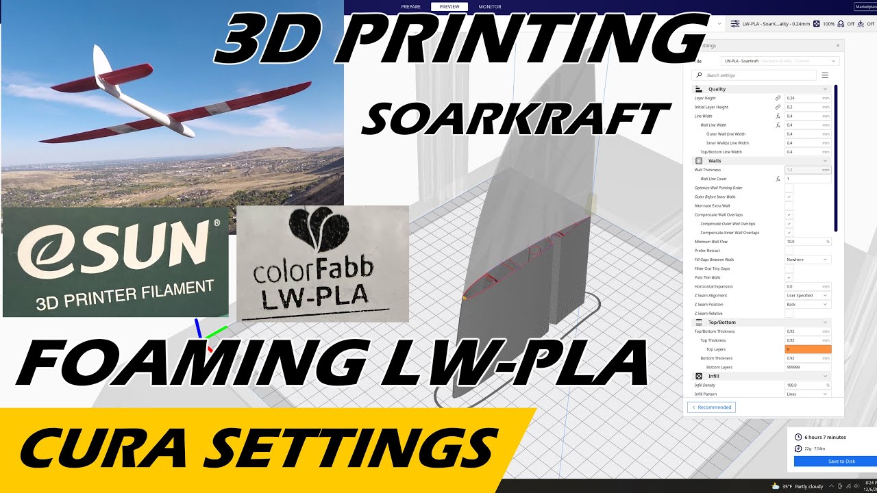3D Printing - Cura Settings for Foaming LW-PLA - Light Weight - ColorFabb  and Esun 